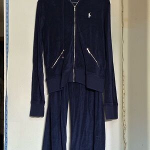 Ralph Lauren Black Label  Deep Blue Velour Track Suit